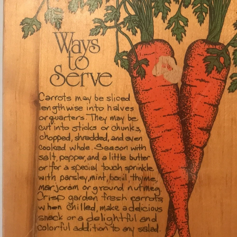 Vintage Carrot Wood Cutting Board